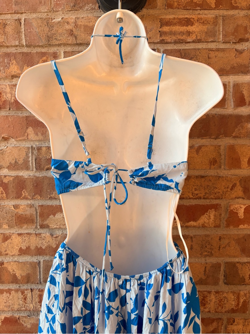 Blue Floral Cutout Maxi Dress - Picture 7 of 10